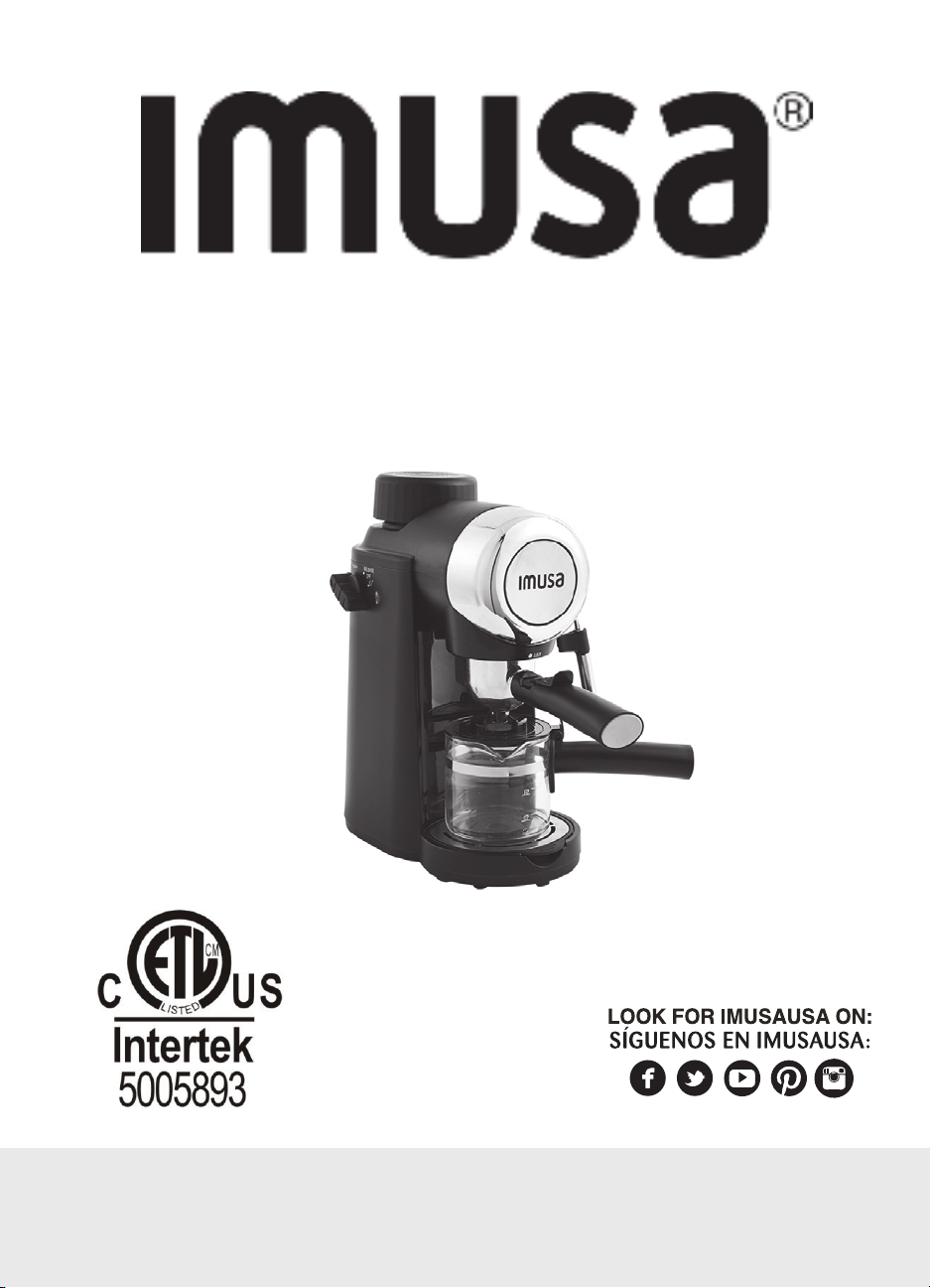 IMUSA GAU-18202 4-Cup 800 Watt Electric Espresso Maker