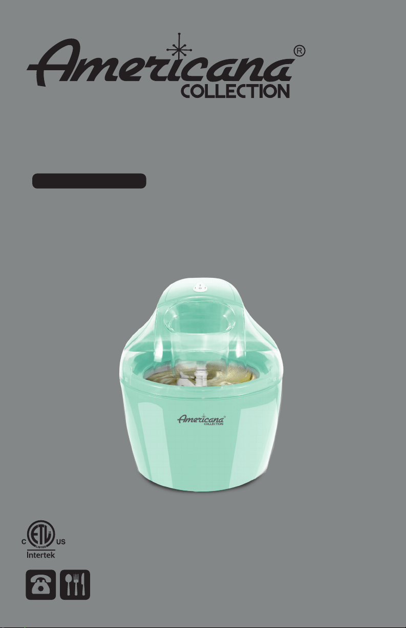 Americana EIM-1400M 1.5 Qt Freezer Bowl Automatic Easy Homemade