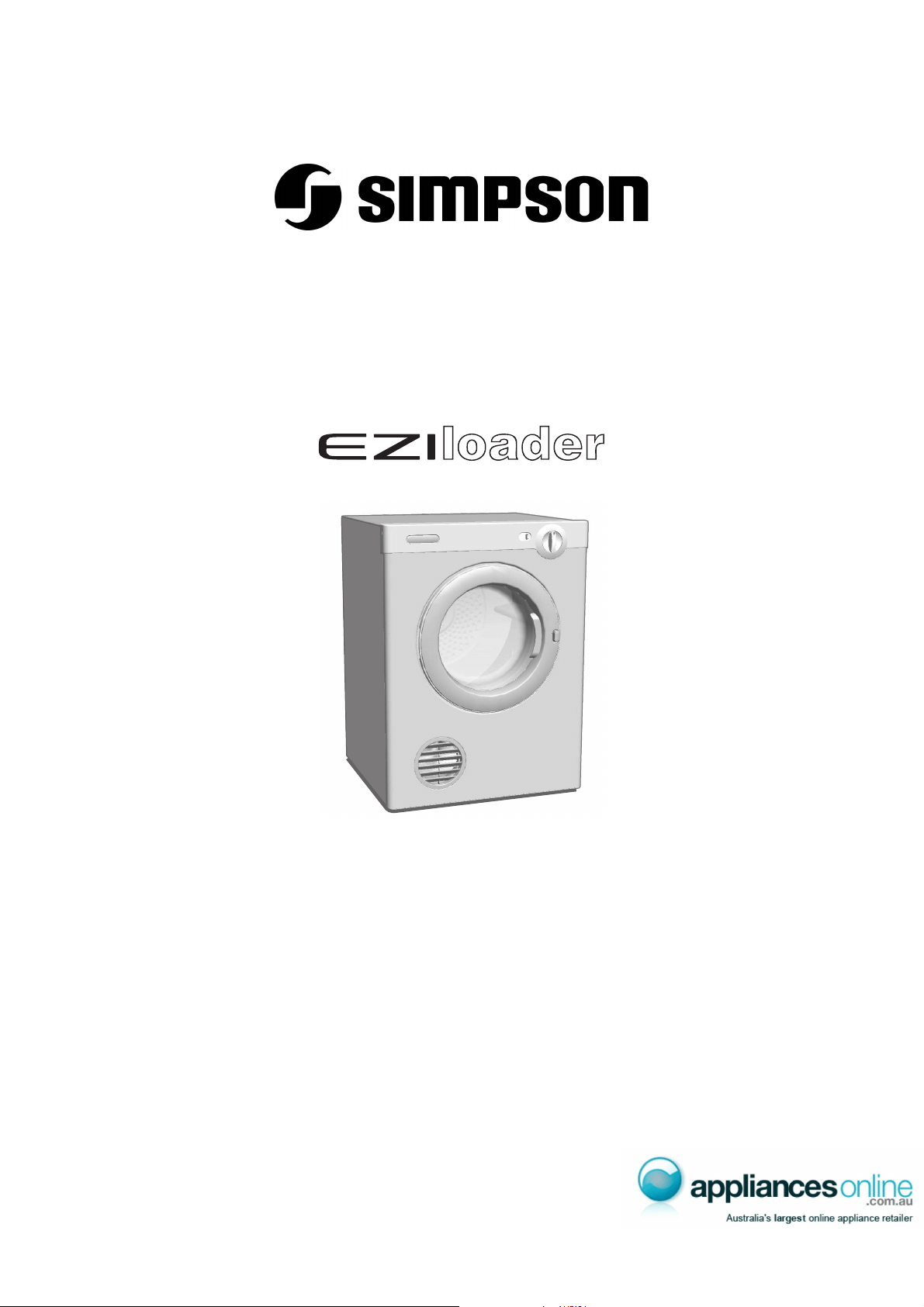 User Manual Simpson 39S500M 5kg Vented Dryer | manualsFile