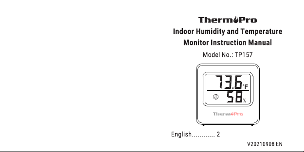 ThermoPro TP157 Hygrometer Indoor Thermometer for Home, Room Thermometer  Humidity Meter with Accurate Temperature Humidity Sensor for Greenhouse  Baby