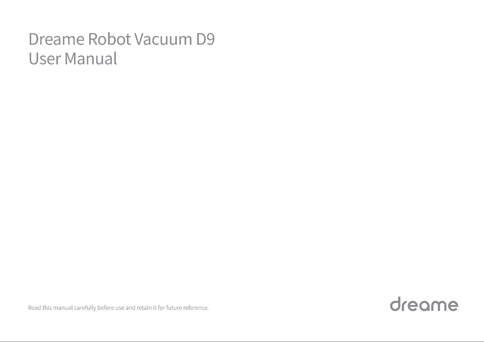 User Manual Dreame D9 MAX Robot Vacuum
