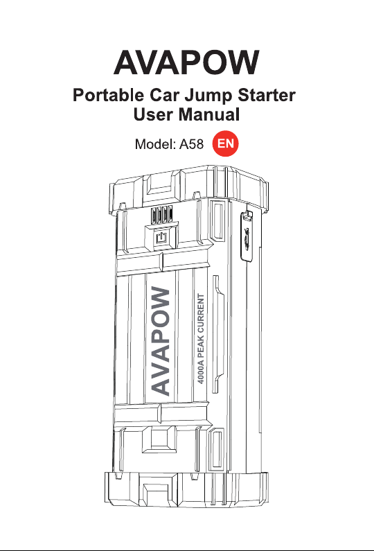 AVAPOW 4000A Multi Function Portable Car Jump Starter User Manual