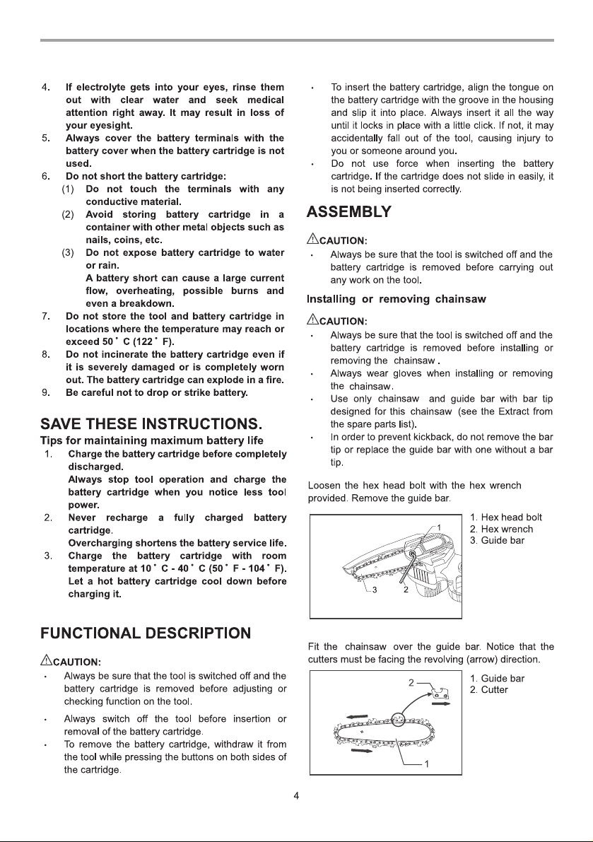 Saker SK1804DPT02-U Mini Electric Chainsaw Instruction Manual - Page 5/17