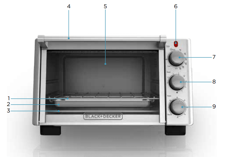 Have a look at the manual Black and Decker Toaster Oven TO2050S